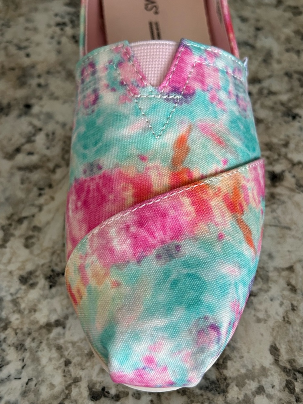 Toms Like New Alpargata Tie Dye Print Aloe Green Canvas Slip Ons Loafers Size 8 - Picture 5 of 11